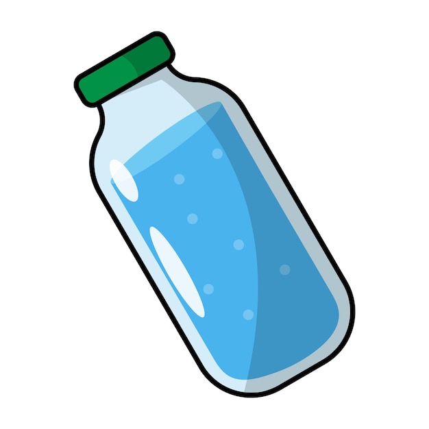 Water bottle flat icon Minimalistic bottle of water