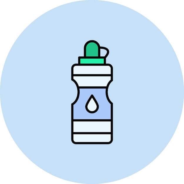 Water Bottle Flat Illustration