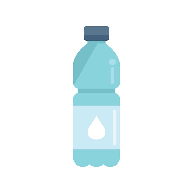 Water bottle icon flat vector Mineral water Plastic bottle isolated