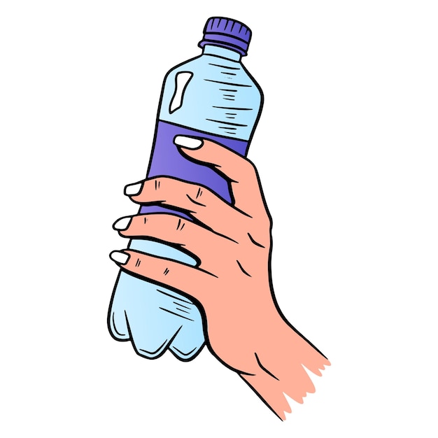 Water bottle. International Water Day. Water in a plastic bottle. Cartoon style. Vector illustration. For design and decoration.