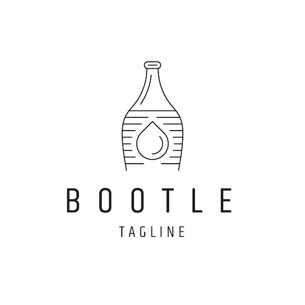 Шаблон логотипа линии бутылки с водой