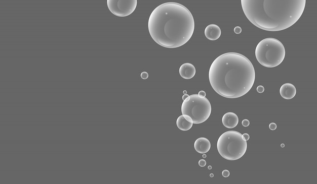 Water bubble on gray background