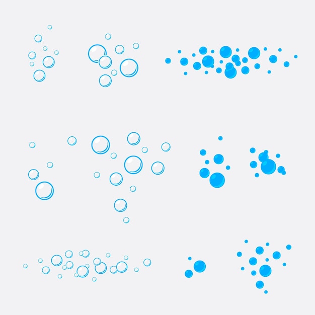 Vector water bubbles set collection