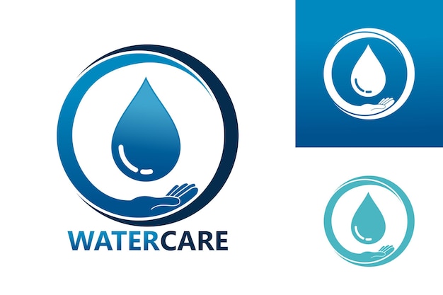 Cura dell'acqua logo template design vector, emblem, design concept, creative symbol, icon