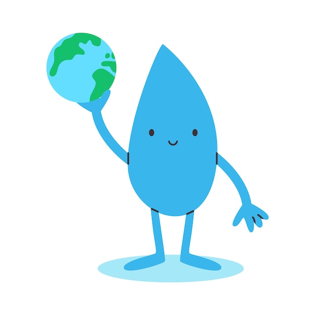 Water character holding Earth