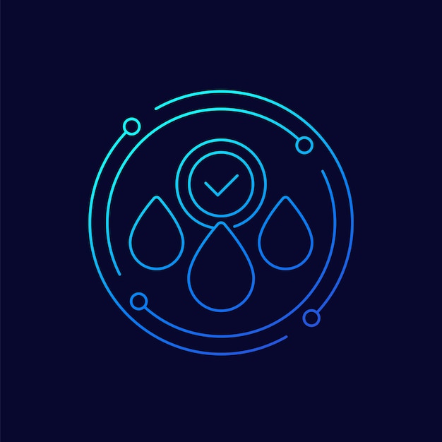 Water check icon linear design