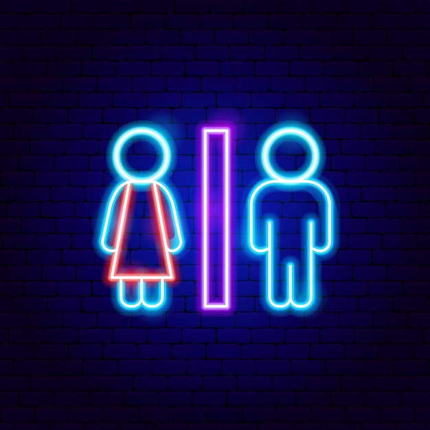 Vector water closet neon sign