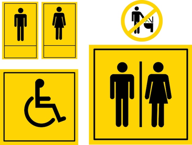 water closet wc sign board vector