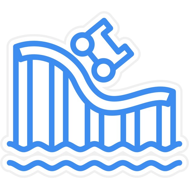 Vector water coaster icon style