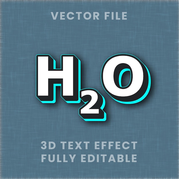 Water code letter 3d creative editable text effect design