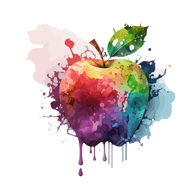 Water color colorful fruit vector