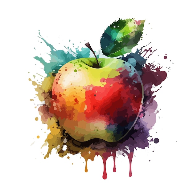 Water color colorful fruit vector