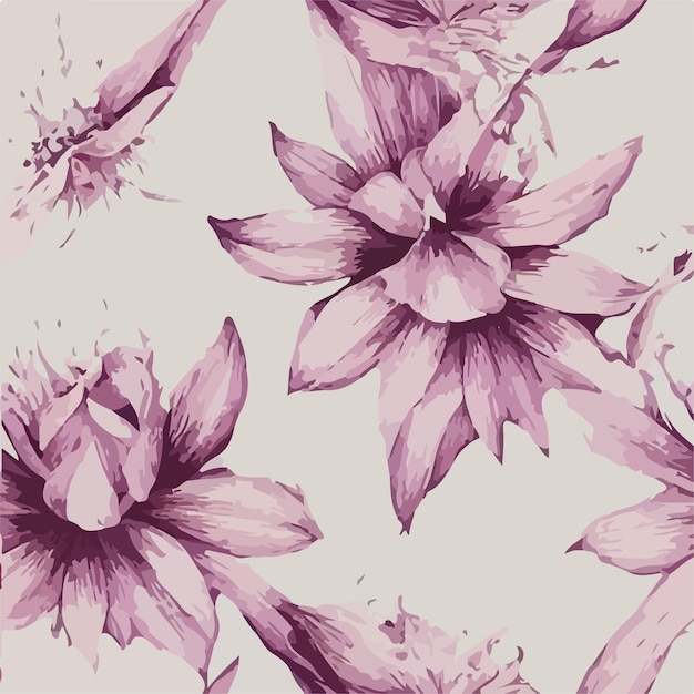 water color flower purple grape sangria color pattern vector