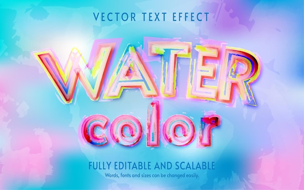 water color text effect editable