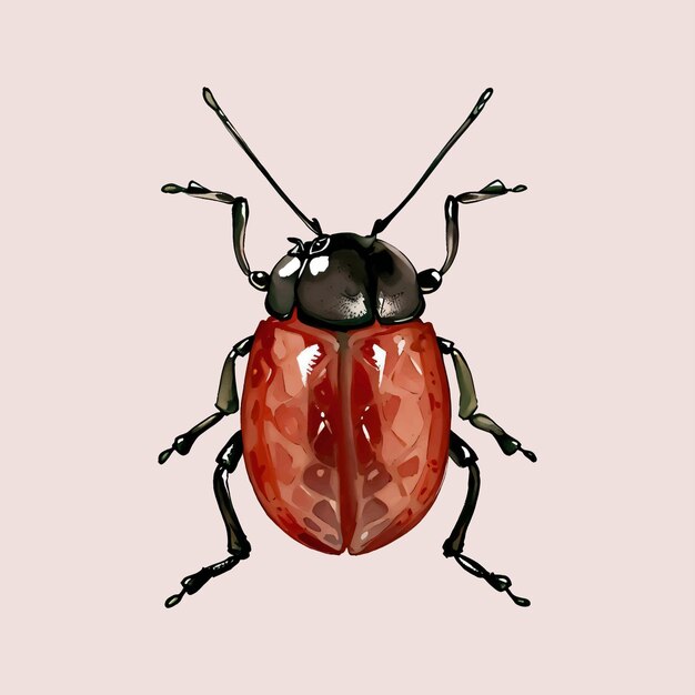 Water color vector Beetle insect