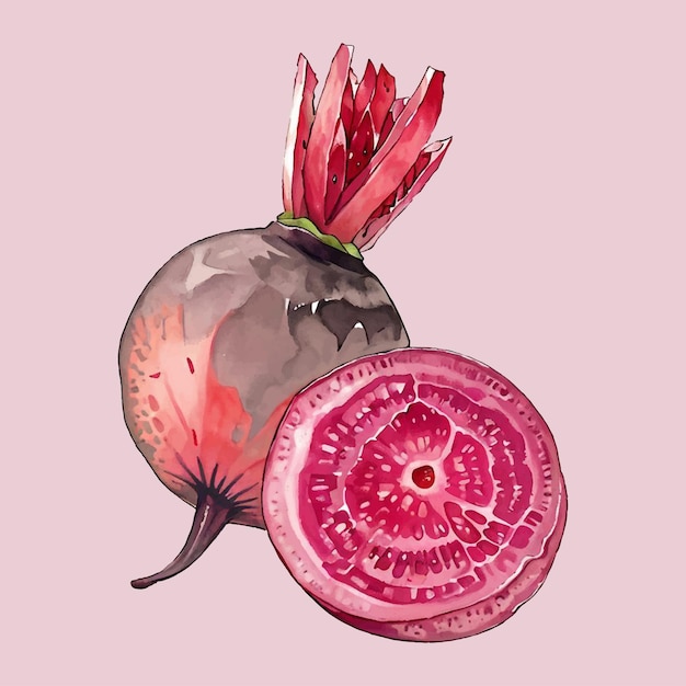 Vector water color vector beetroot