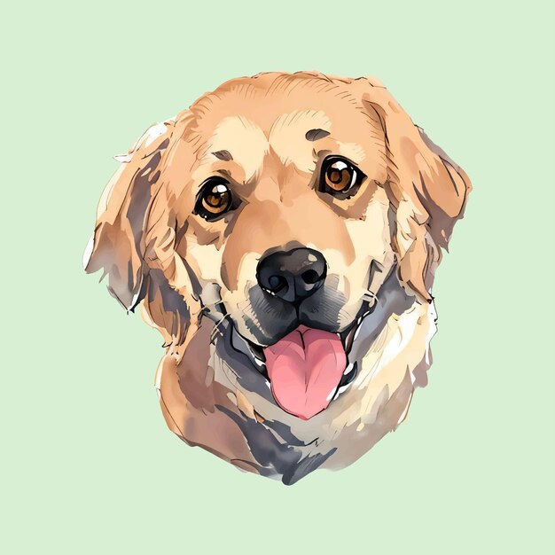 Vector water color vector dog face