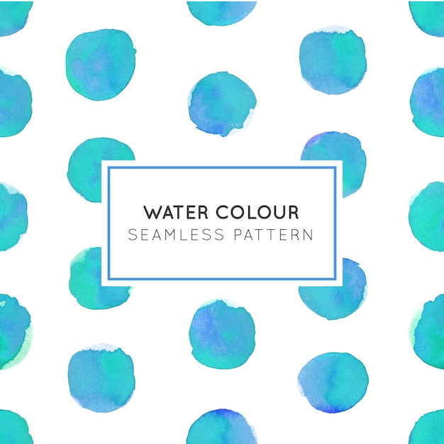 Vector water colour blue dot seamless pattern