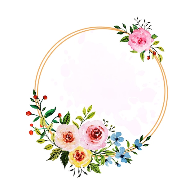 Vector water colour floral frame