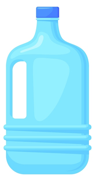 Vector water container cartoon icon big plastic bottle