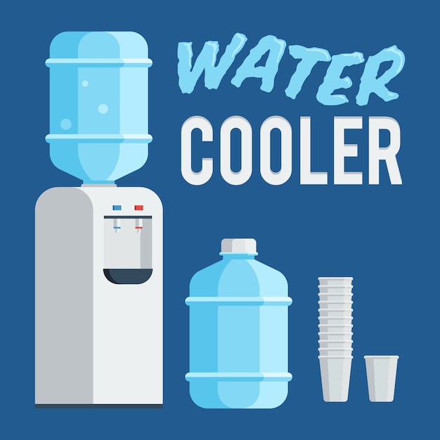 Water cooler, bottle and cup