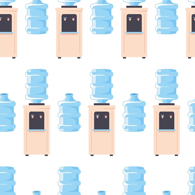 Vector water cooler vector cartoon seamless pattern background for wallpaper wrapping packing and backdrop