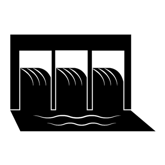 Water dam icon logo vector design template