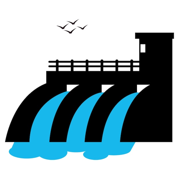 Water dam logo iconillustration design template