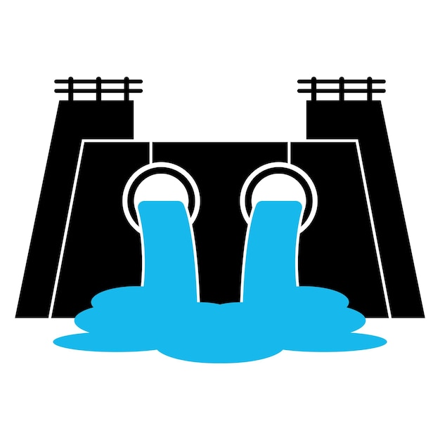 Water dam logo iconillustration design template