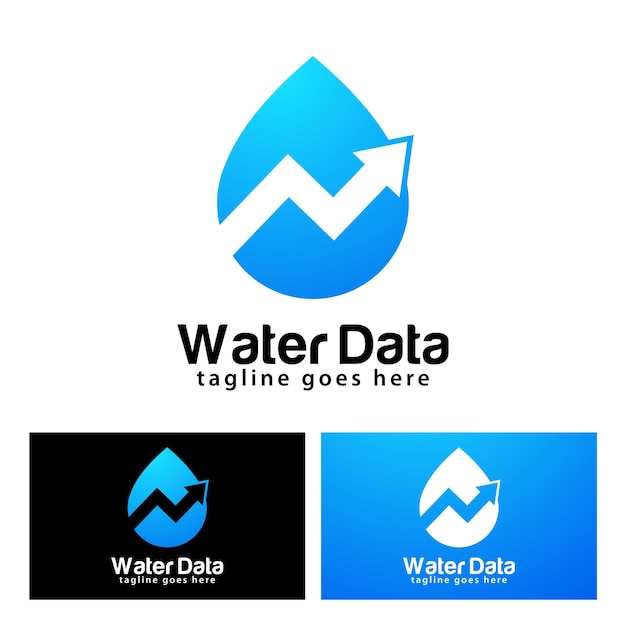 水データロゴデザインテンプレート