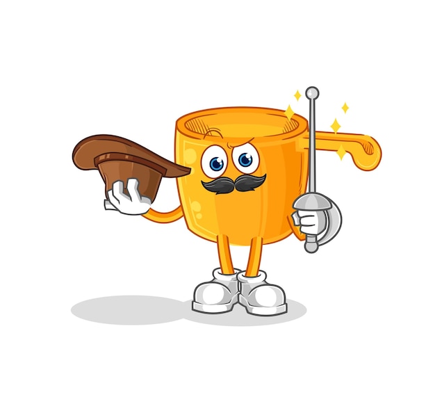 Water dipper fencer character cartoon mascot vector