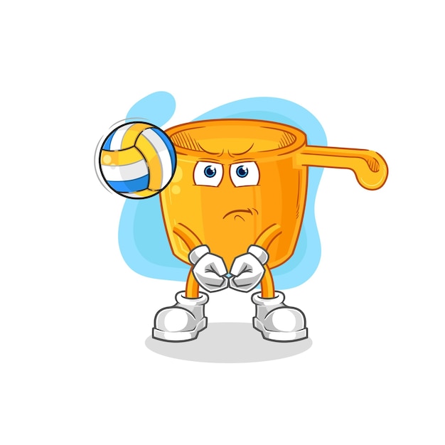 Water dipper play volleyball mascot cartoon vector