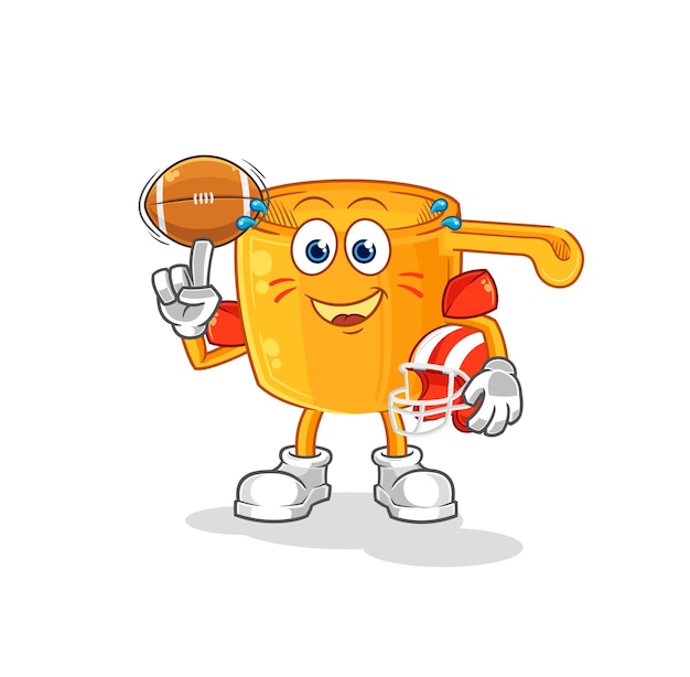 Water dipper playing rugby character cartoon mascot vector