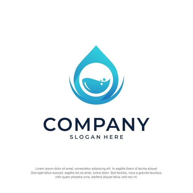 Water drink logo premium vector