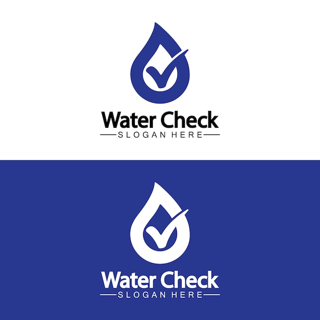 Water drop check logo vector icon illustration