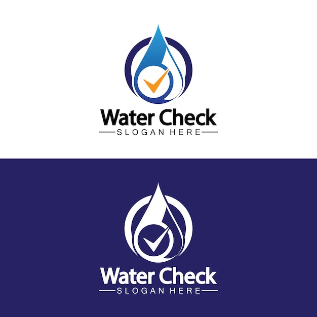 Water drop check logo vector icon illustration