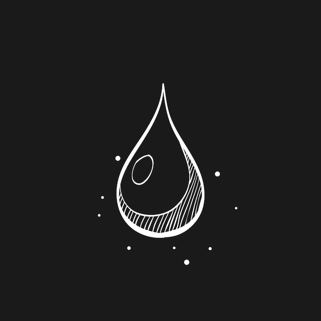 Vector water drop doodle sketch illustration