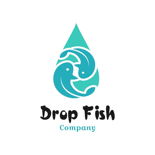 Water Drop Fish Logo Design