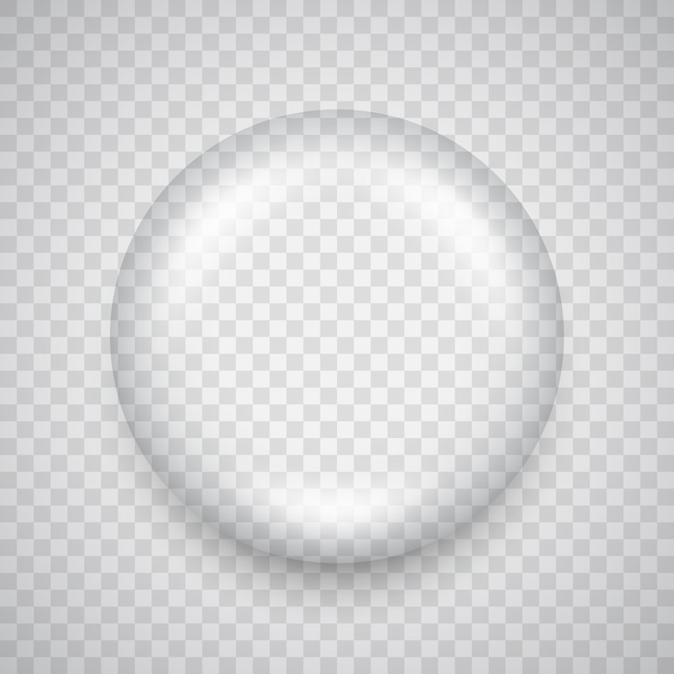 Vector water drop. glass sphere. bubble.