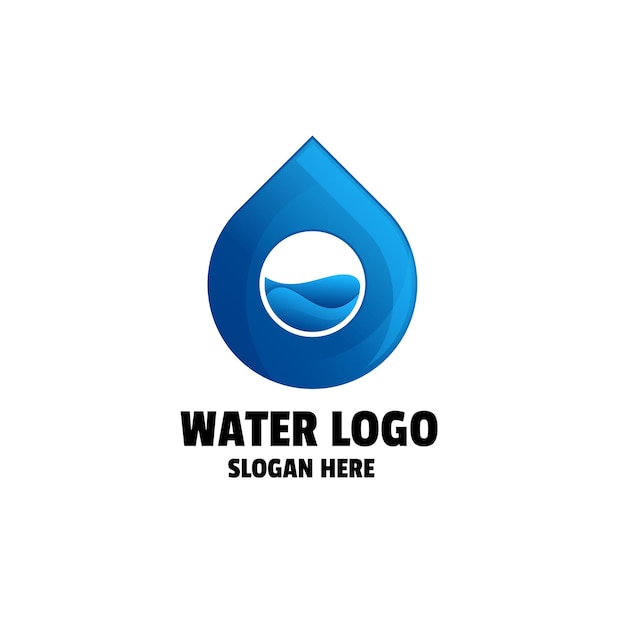 Шаблон логотипа градиента капли воды