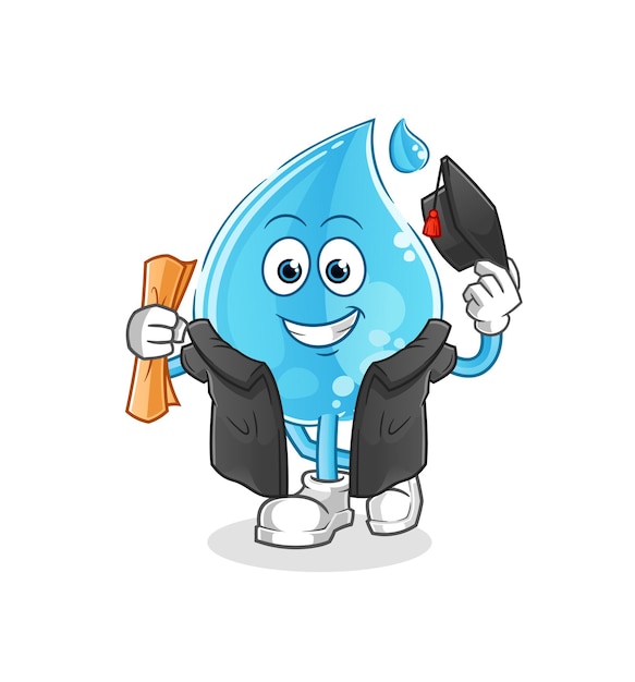 Water drop graduation vector. cartoon character