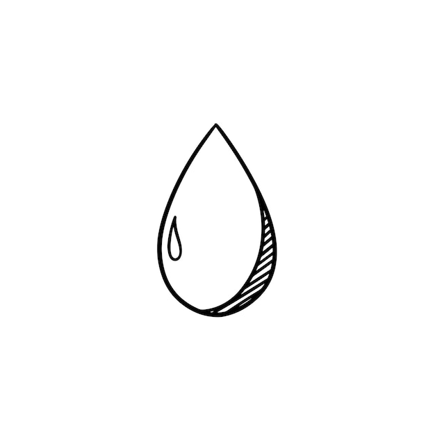 Water drop hand drawn outline doodle icon