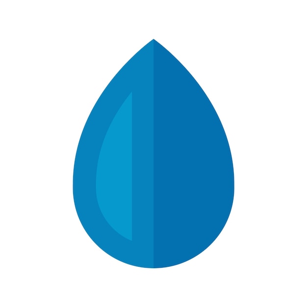 Vector water drop icon in flat color style