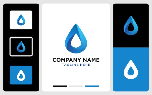 Water drop icon logo design