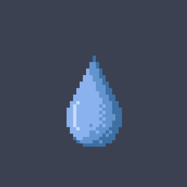 Vector water drop icon in pixel style