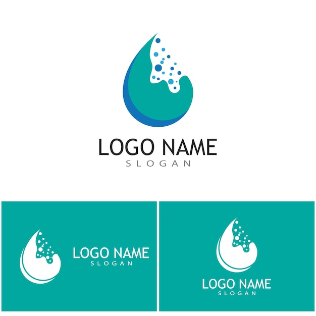 Water drop illustration logo vector design