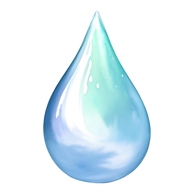 Water Drop Isolated Hand Drawn Painting Illustration