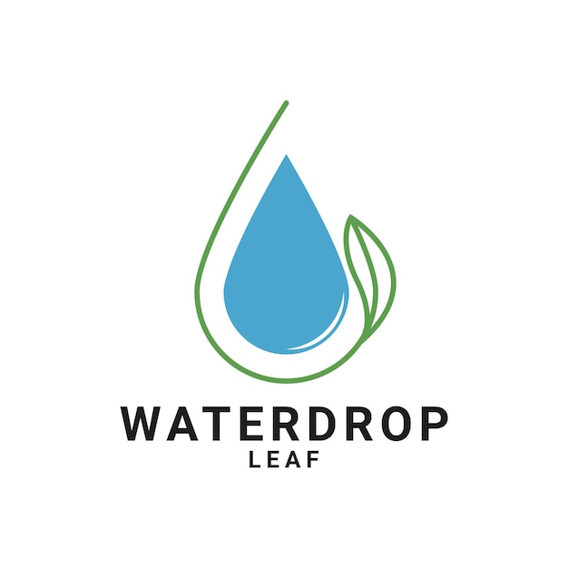 Water drop leaf logo design creative