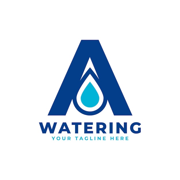 Water Drop Letter A Initial Logo Usable for Nature and Branding Logos Flat Vector Logo Design