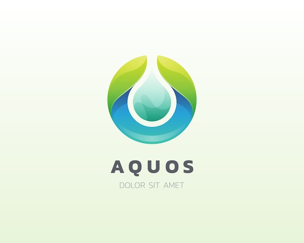 Vector water drop logo. aqua fresh water logo icon